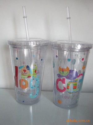 供應雙層塑料杯 450ML插紙吸管杯的專業(yè)選擇